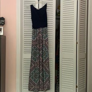 Navy/multi colored sleeveless Maxi Dress